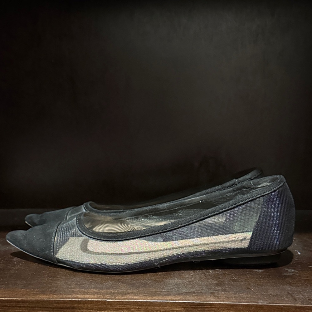 Zara Black Sheer Flats